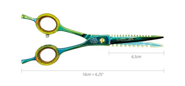Hulk Green Titanium gerade Schere mit Razor